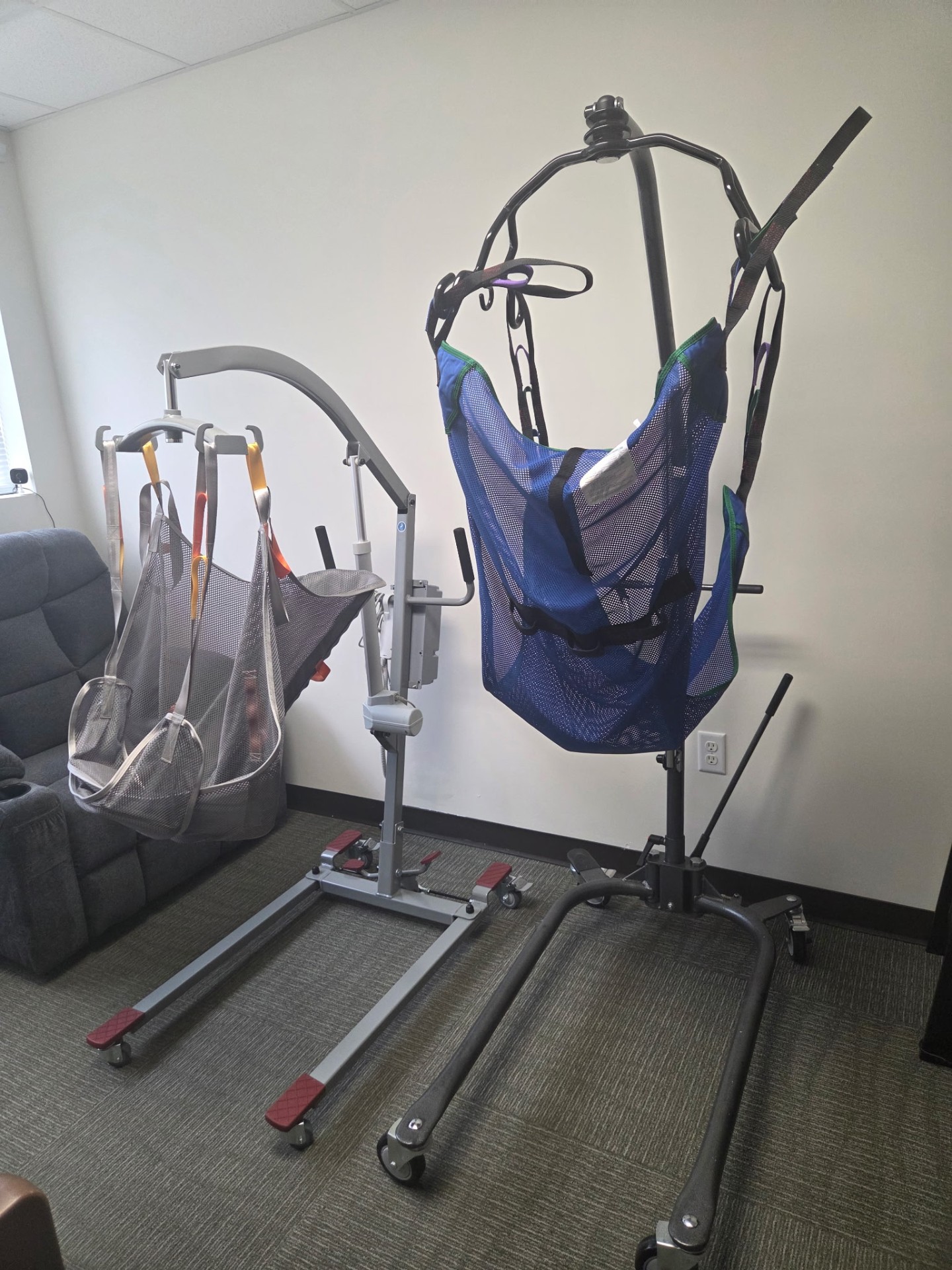 Hoyer lift and sling equipment for hands-on caregiver education